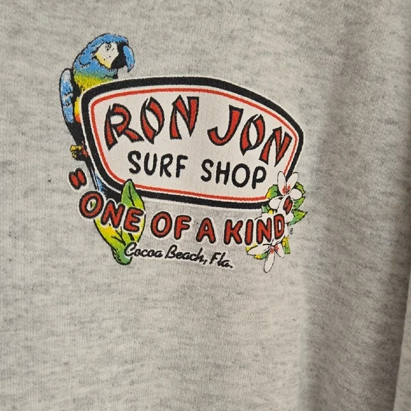 Ron Jon Gray Hoodie with Tropical Bird Graphics - Picture 5 of 5